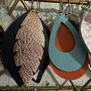 Elegant Black and Gold Leaf Earrings